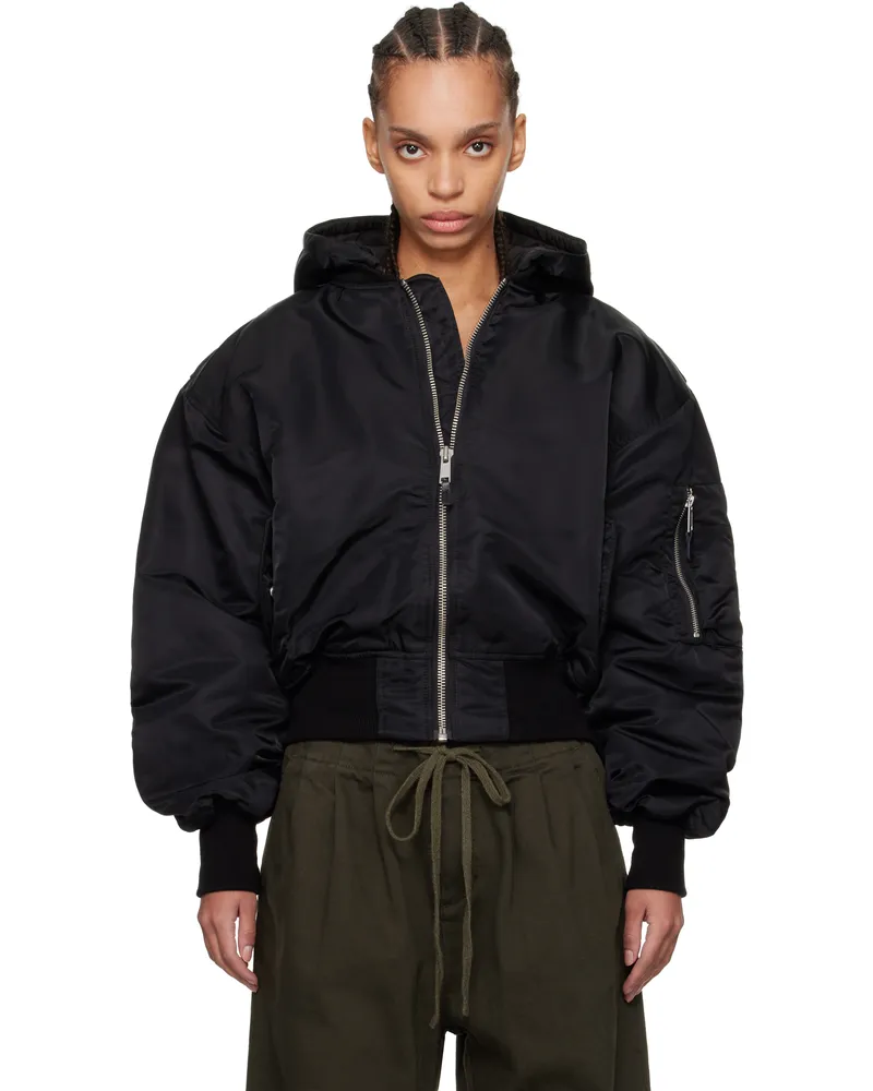 Entire Studios Black Broad Bomber Jacket Oil