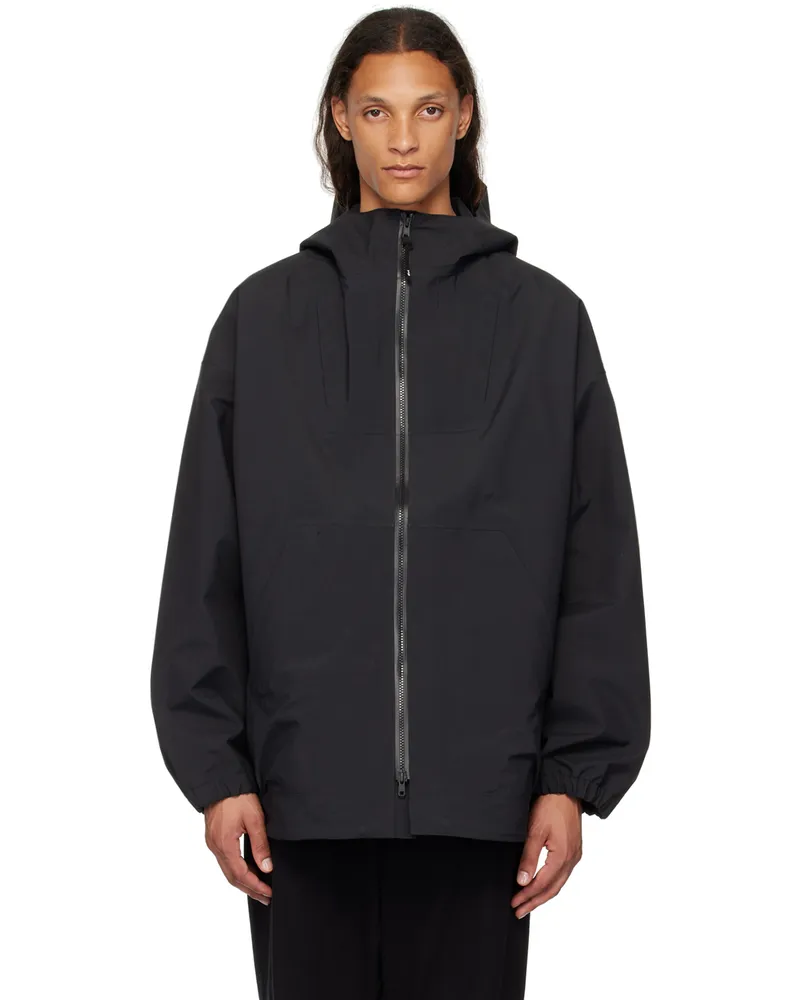 Y-3 Black Hooded Rain Jacket Black