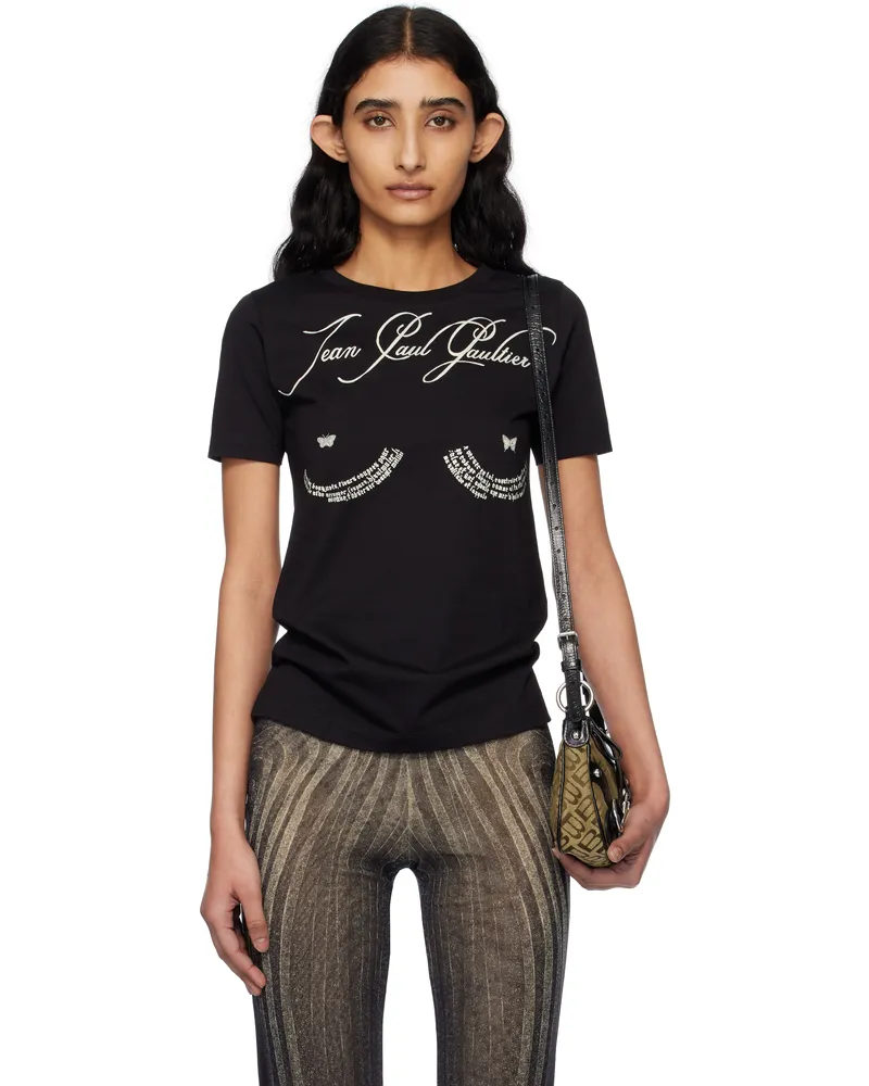 Jean Paul Gaultier Black 'The Tattoo Poem' T-shirt 0005-black