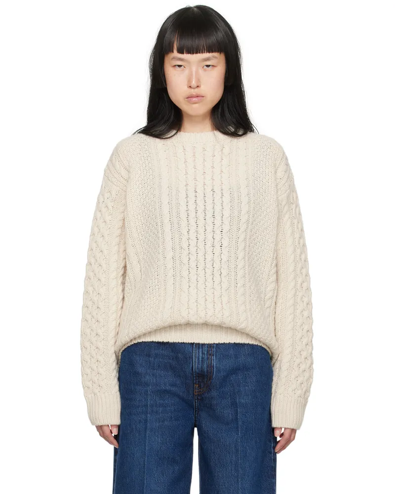 Totême Off-White Chunky Sweater 055