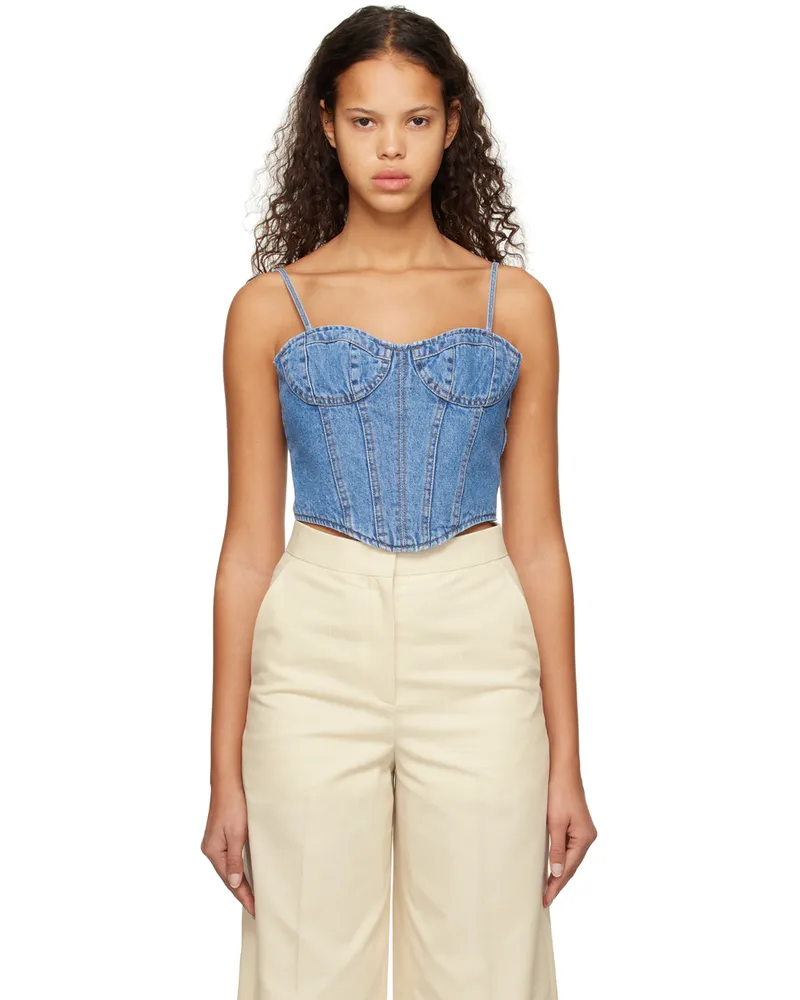 JUUN.J Blue Paneled Denim Camisole Q
