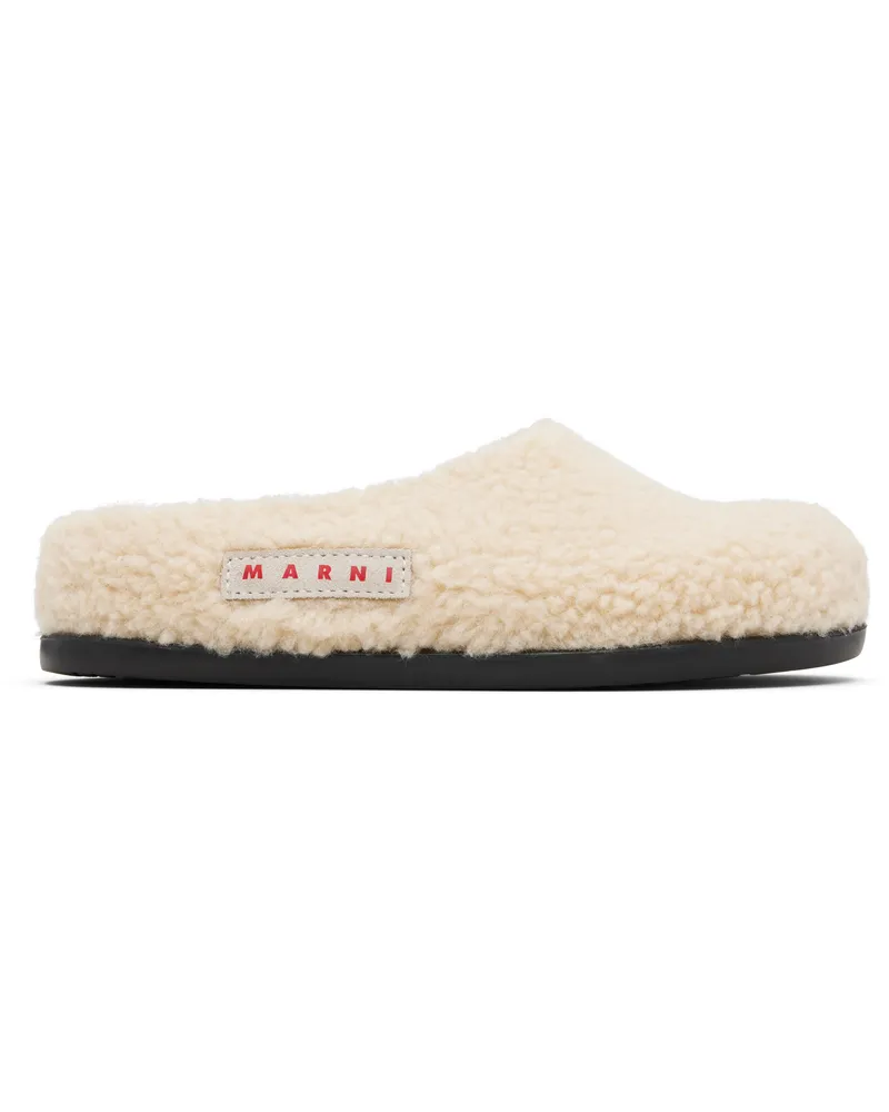 Marni Kids Off-White Logo Patch Mules Var