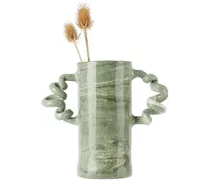 Green Marble Wiggle Vase