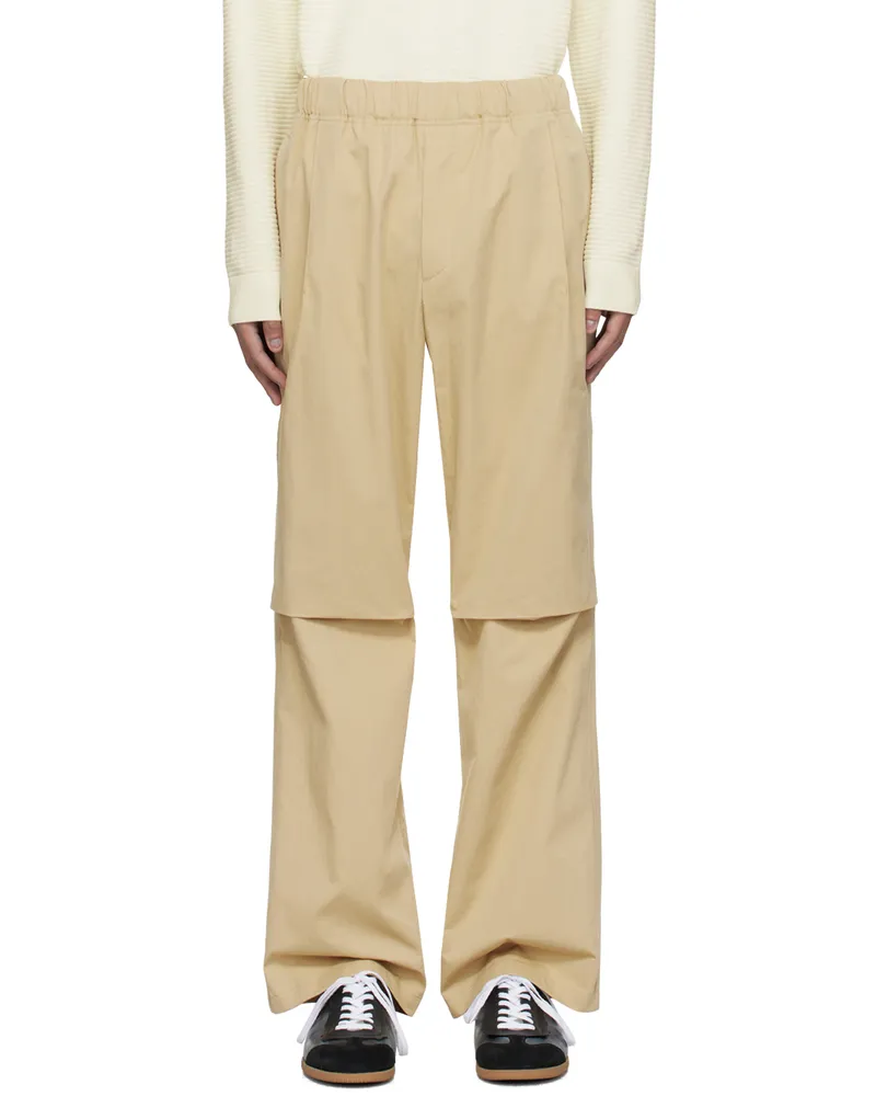 SOLID HOMME Beige Pleated Trousers 812e