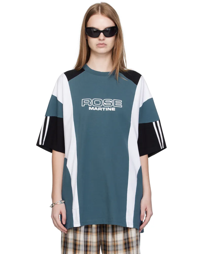 Martine Rose Blue Oversized Panelled T-shirt Blue