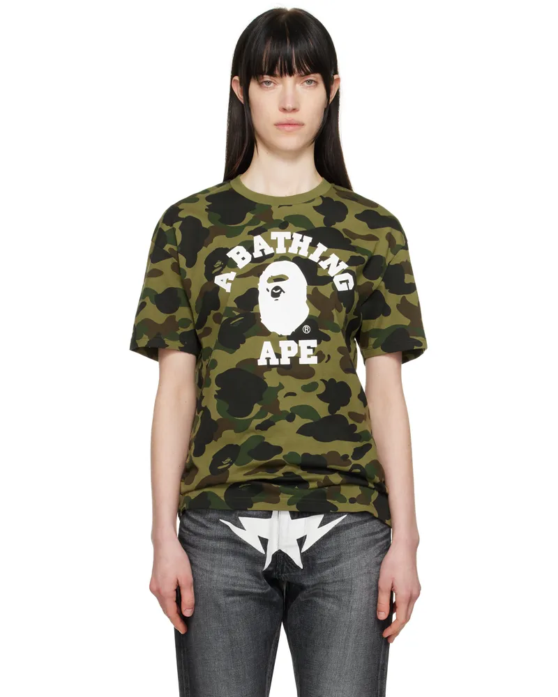 BAPE Green 1st Camo College Oversized T-shirt Green
