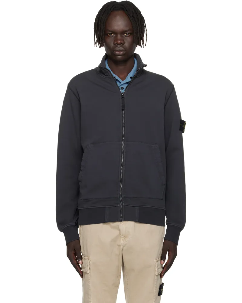 Stone Island Gray 6100063 Organic Cotton Fleece Jacket V0065