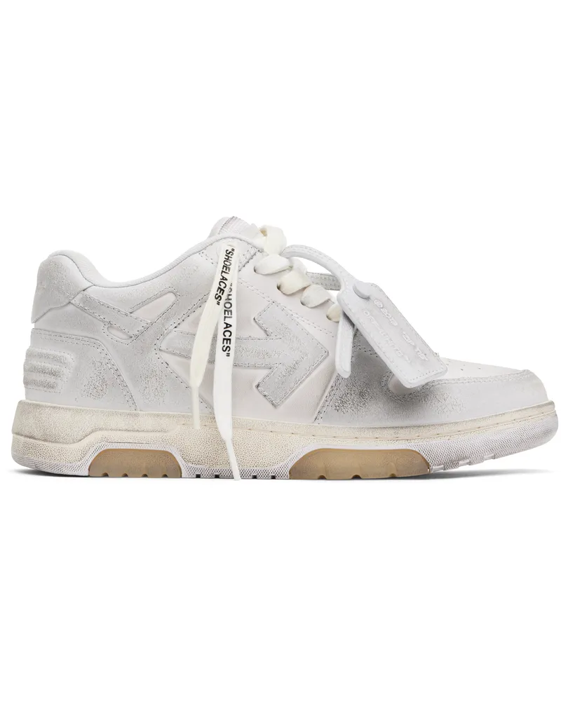 OFF-WHITE Gray 'Out Of Office' Vintage Leather Sneakers White