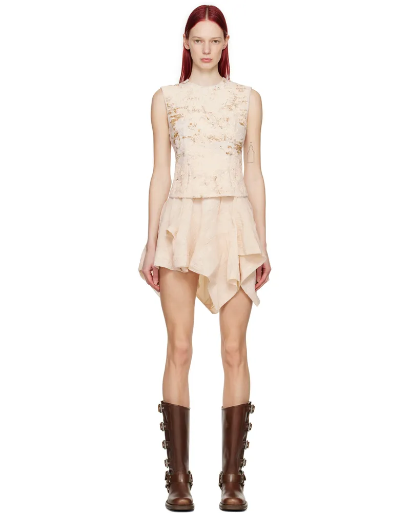 Acne Studios Off-White & Beige Layered Minidress Ae9