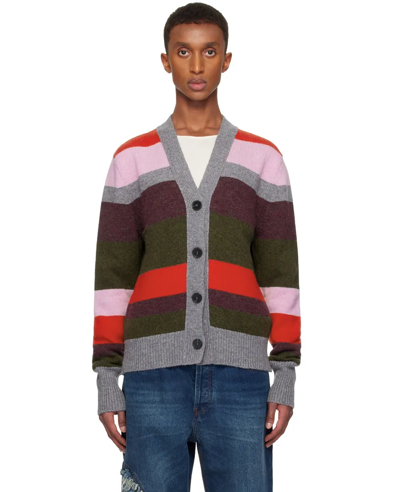 Edward Cuming Multicolor Studious Cardigan Red