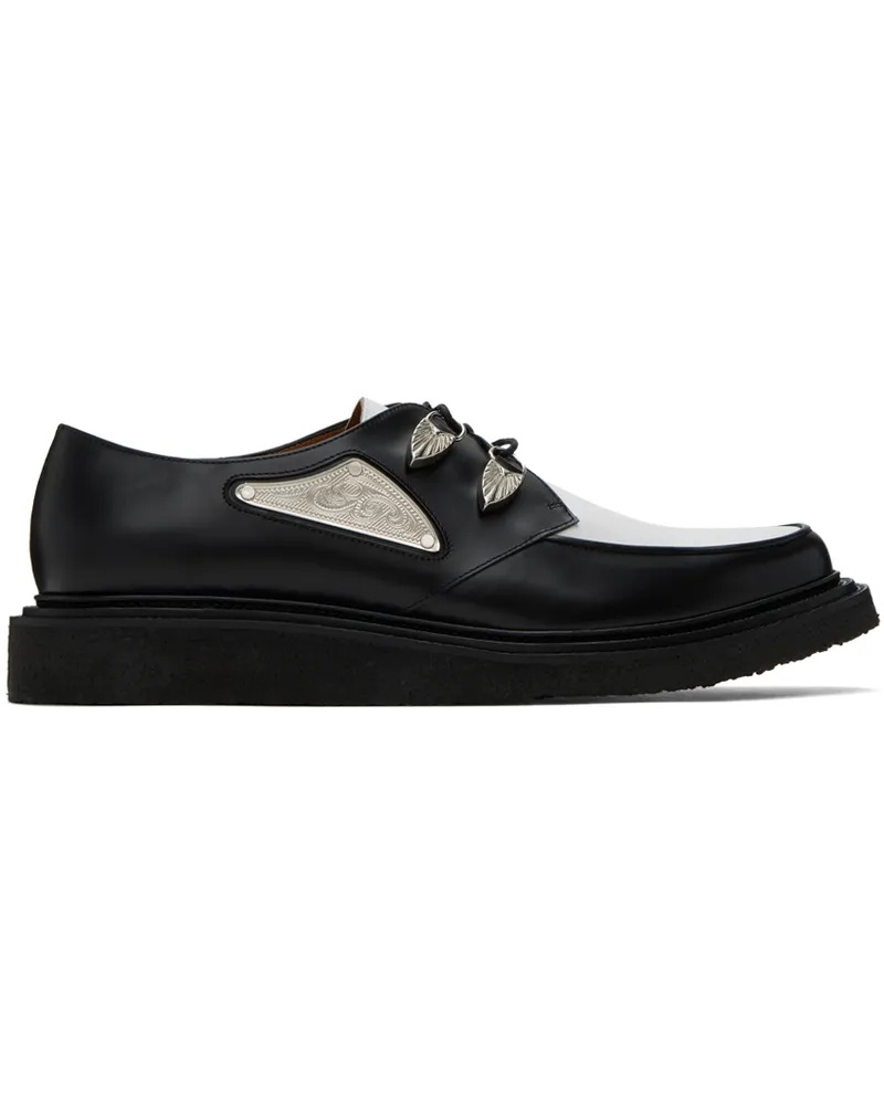 Toga Black & White Hardware Derbys Black