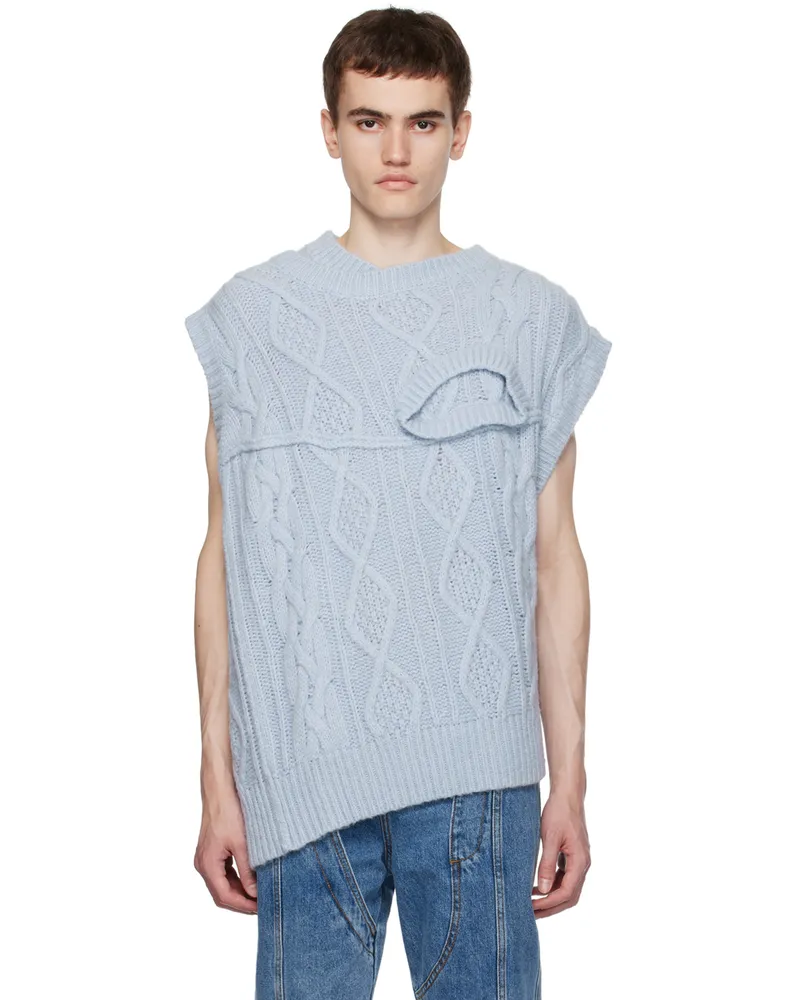 Feng Chen Wang Blue Layered Vest Blue