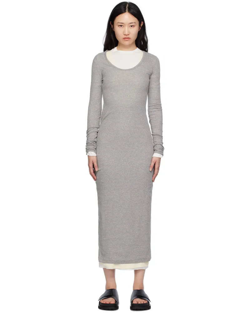 Jil Sander Gray Layered Maxi Dress 971
