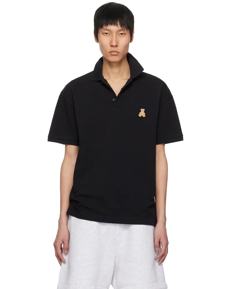 Palm Angels Black 'Bear in Mind' Polo Black