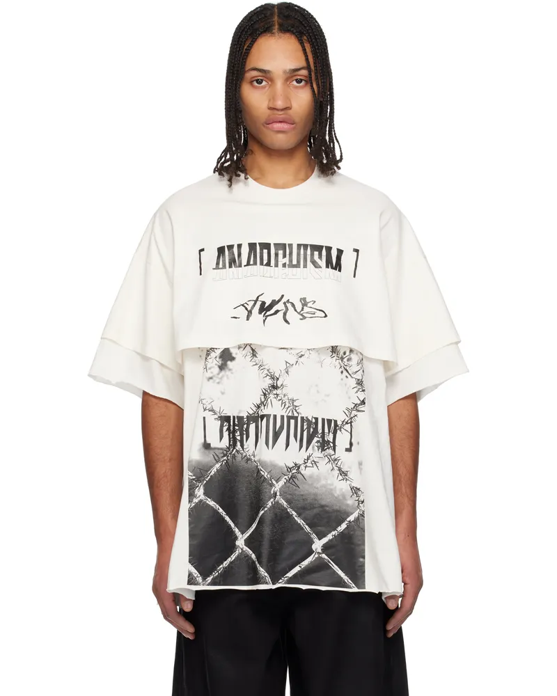 Julius Off-White Ana-Cropped Double JD T-shirt Off