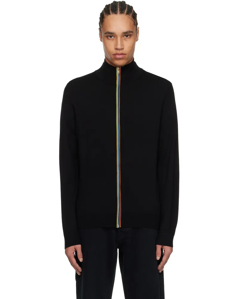 Paul Smith Black Signature Striped Zip Cardigan 79