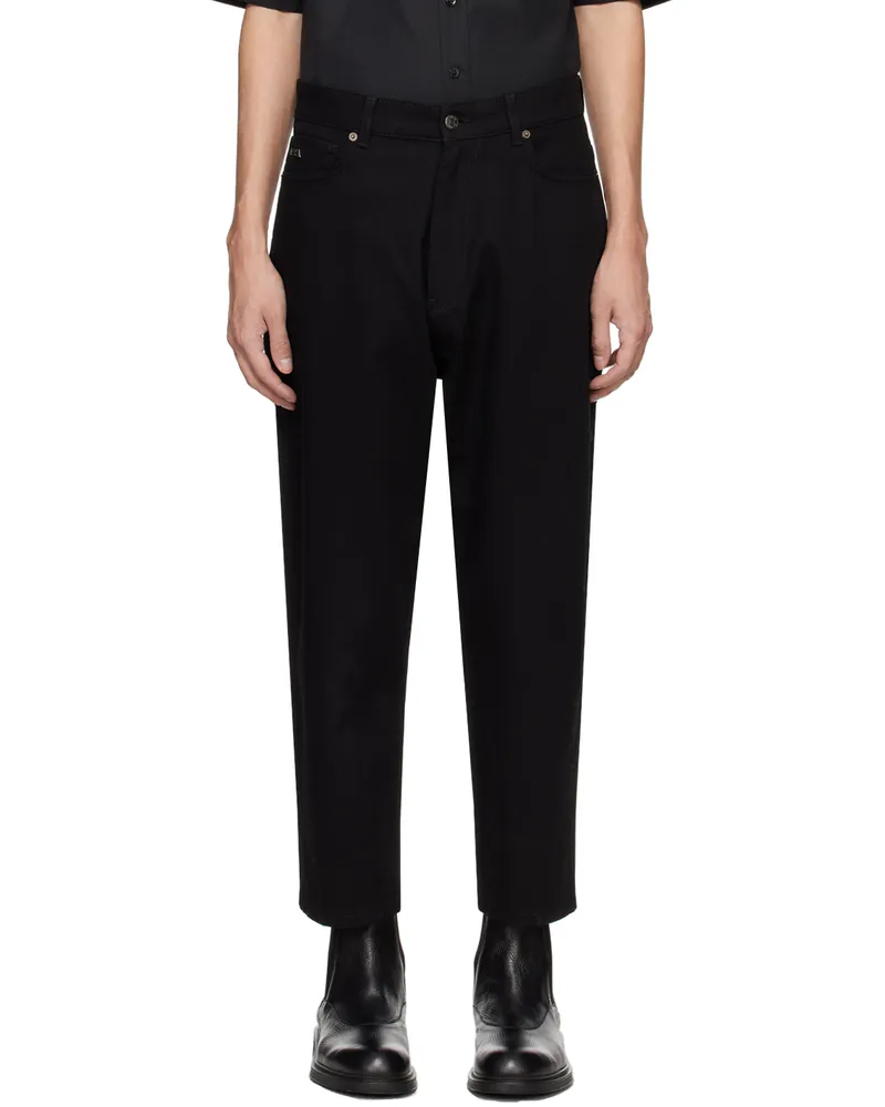 Emporio Armani Black Five-Pocket Trousers Black