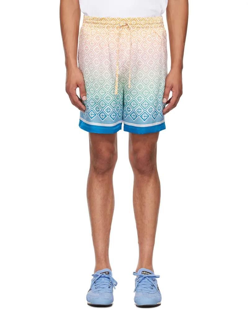 Casablanca Paris Multicolor Gradient Monogram Shorts Diamond