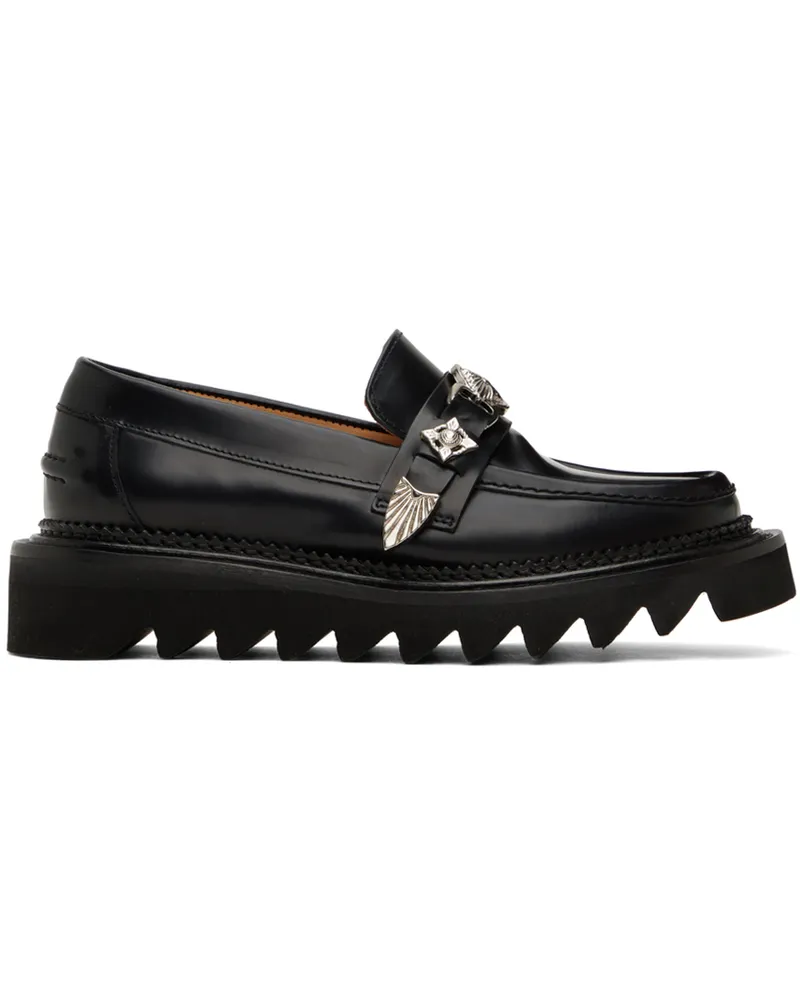 Toga Black Leather Loafers Aj1243