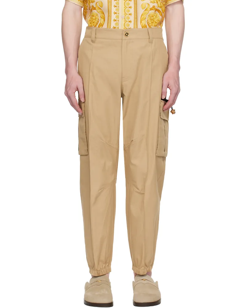 Versace Beige Pinched Seam Cargo Pants 1kd40-sand