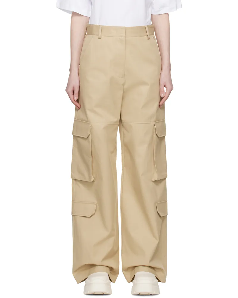 MSGM Beige Cargo Pocket Trousers 23
