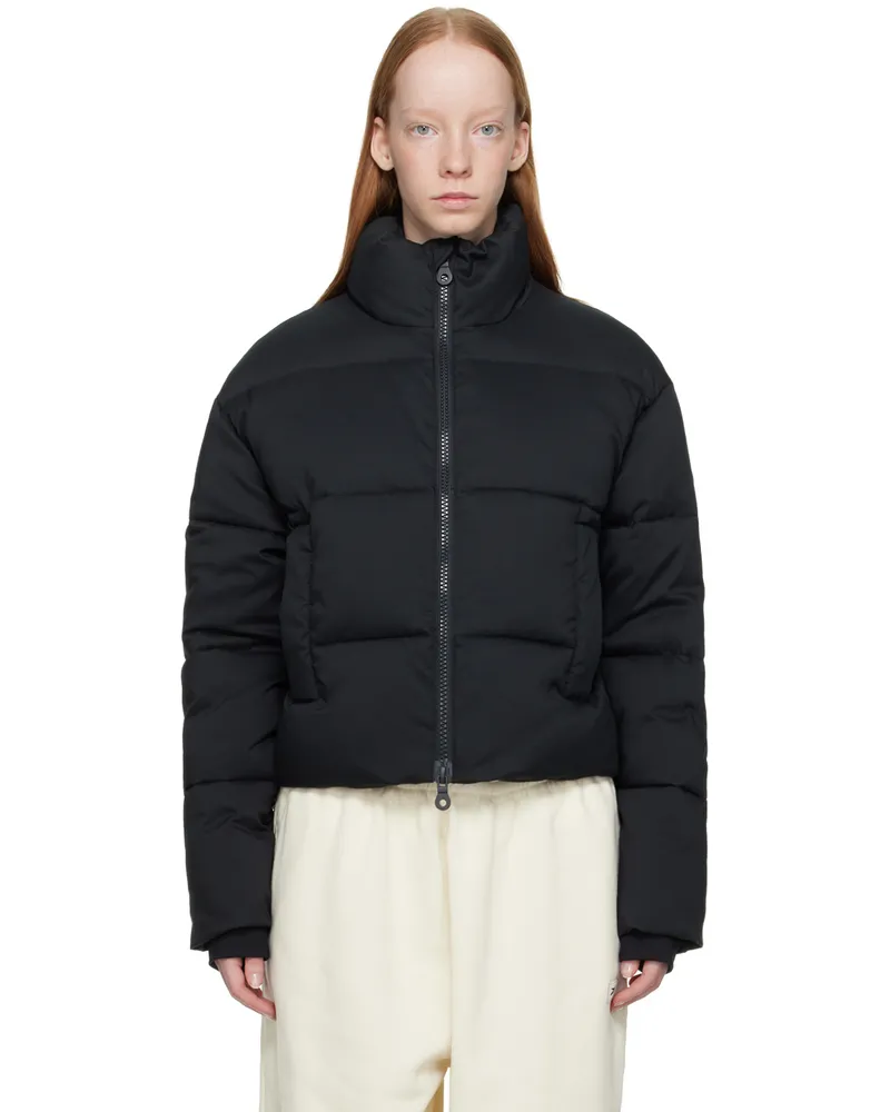 Girlfriend Collective Black Cropped Puffer Jacket Black