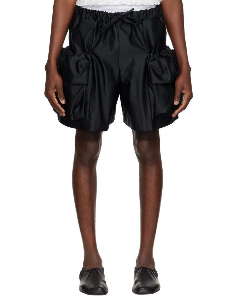 Simone Rocha Black Cargo Flap Shorts Black