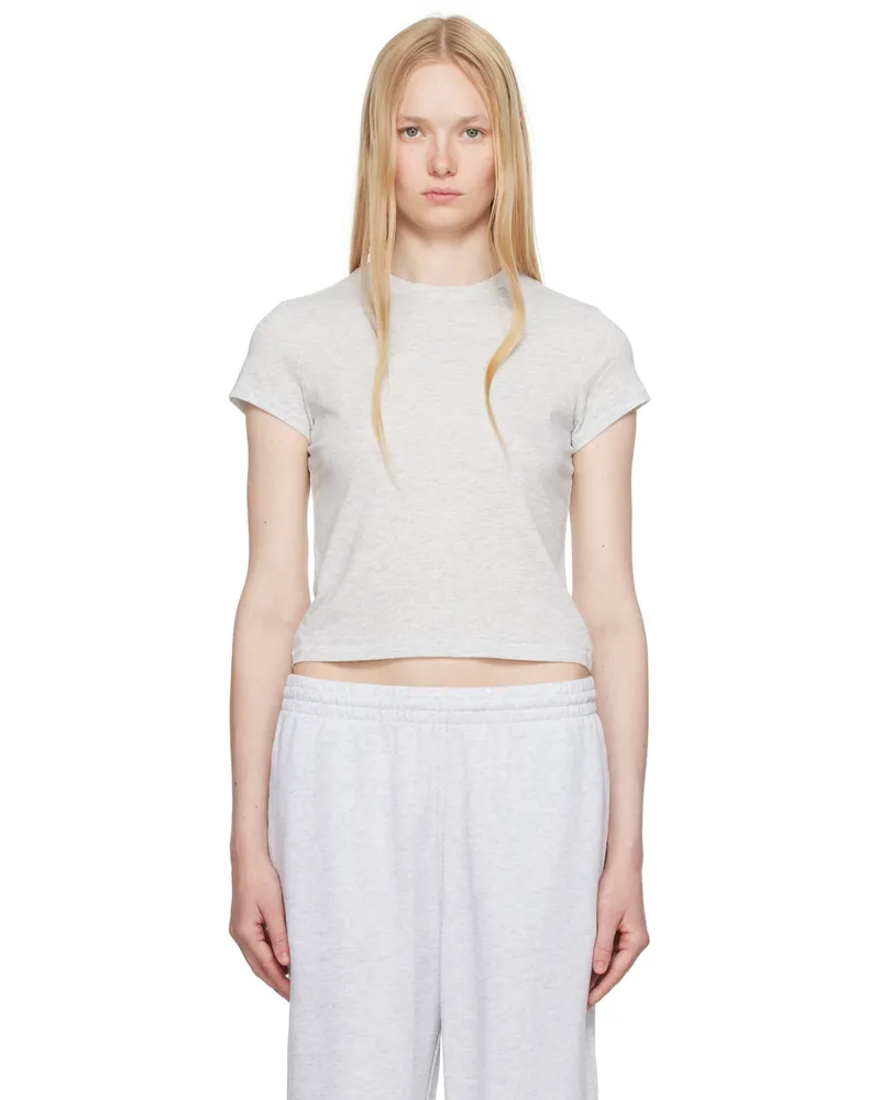 SKIMS Gray Relaxed Tees Shrunken T-shirt Light