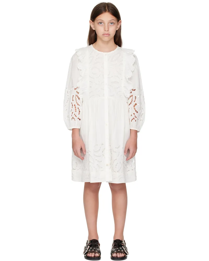 Sea Kids White Dahlia Dress Pearl