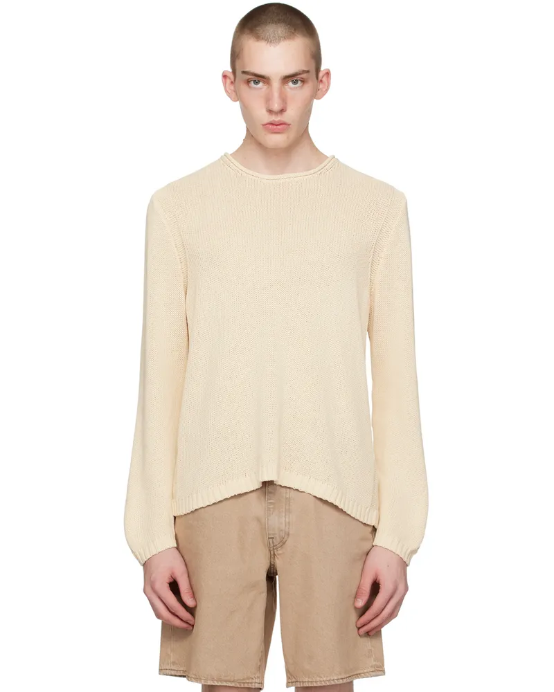Guess Beige Rolled Edge Sweater F1ne