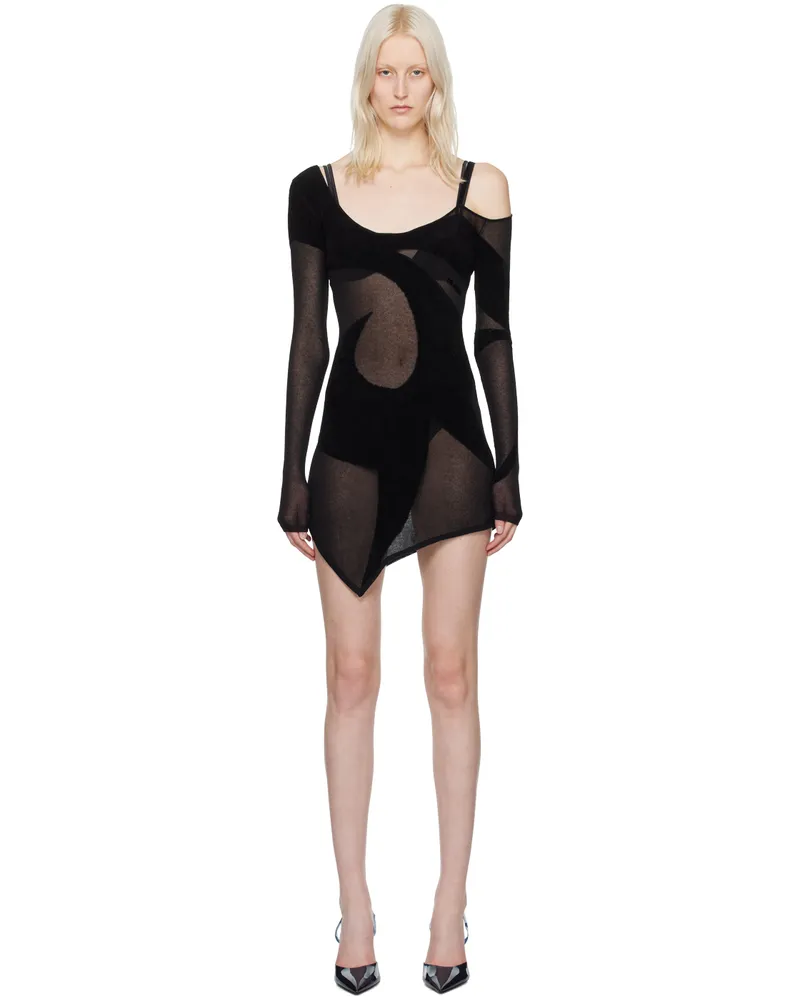 ATTICO Black Graphic Minidress 100