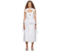 SSENSE Exclusive White Wedding Carve Bow Midi Dress