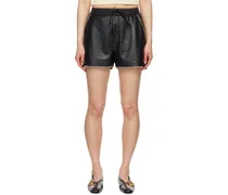 Black Amil Vegan Leather Shorts
