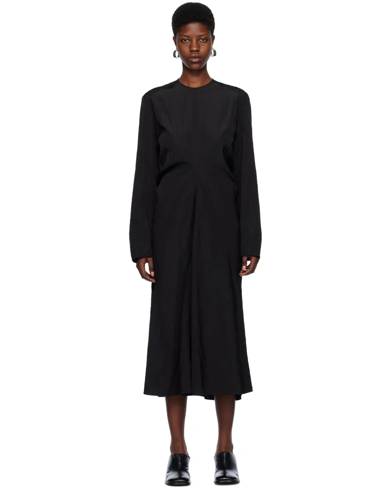 Studio Nicholson Black Welles Midi Dress Black