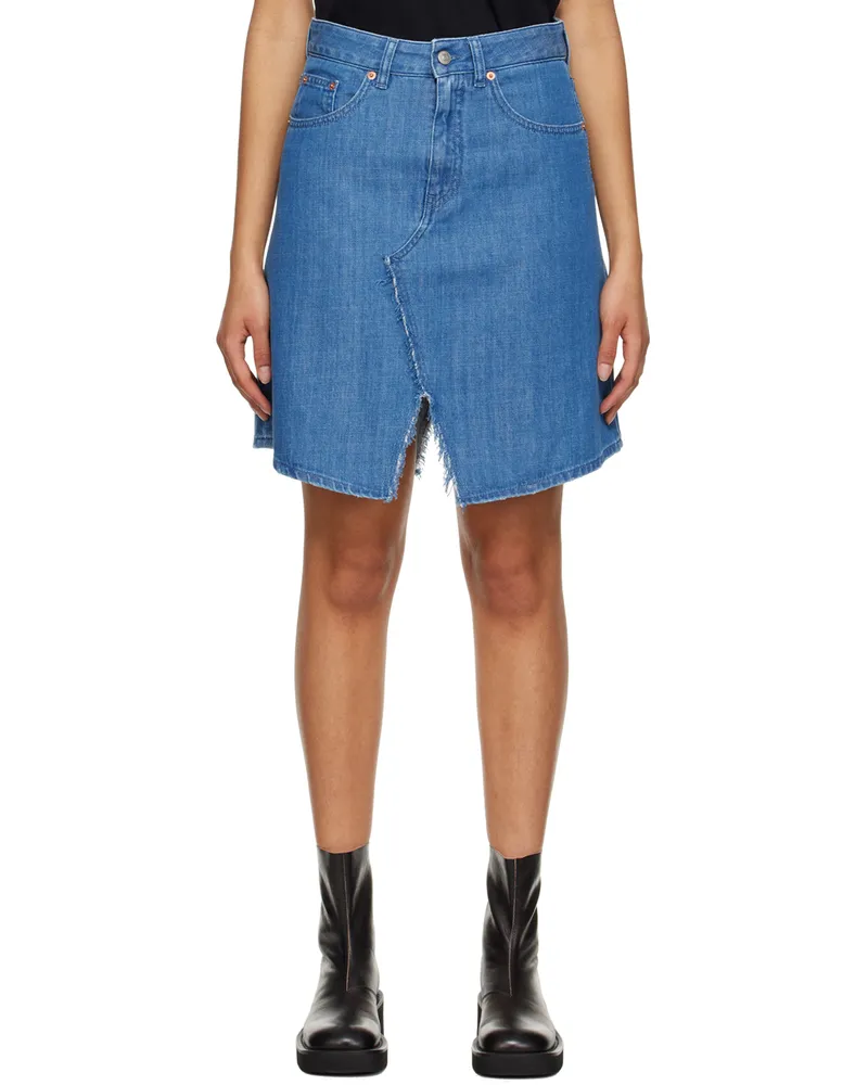 Maison Margiela Blue Distressed Miniskirt 961