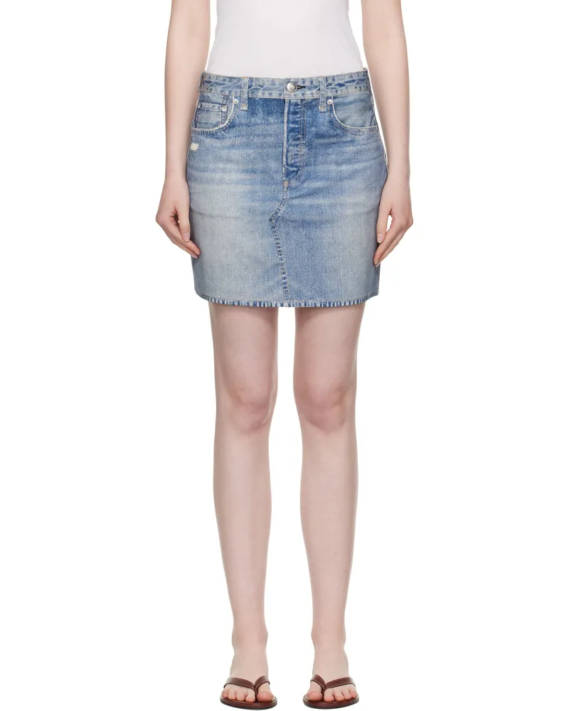 Rag & Bone Blue Miramar Ponte Miniskirt Scrlt