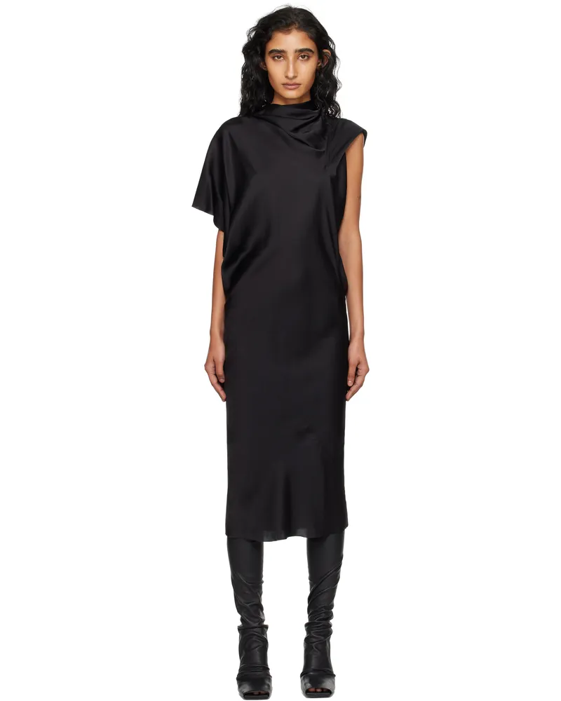 Rick Owens Black Concordians Seb Midi Dress 09