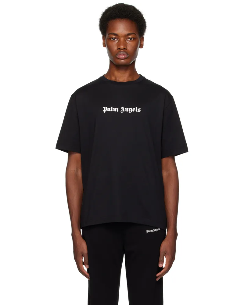 Palm Angels Black Printed T-Shirt Black
