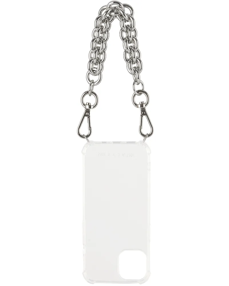 1017 ALYX 9SM Silver Small Chunky Chain iPhone 13 Case Trasparent