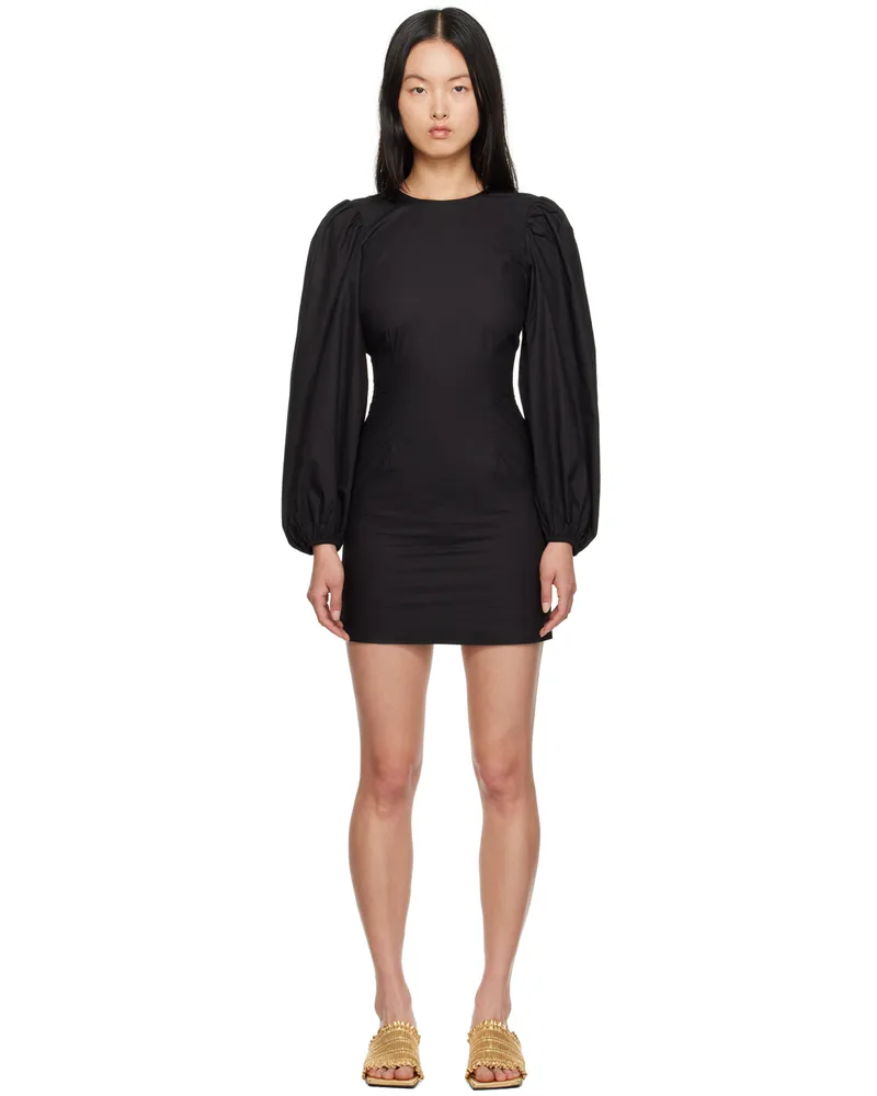 Ganni Black Open Back Minidress 099