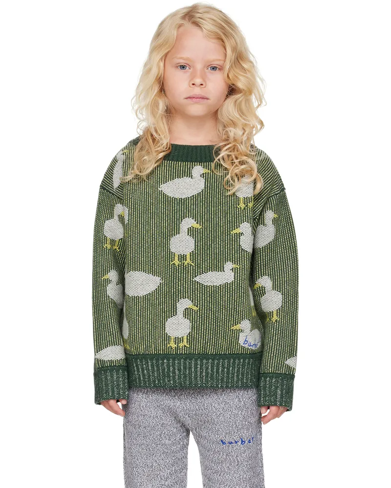 Burberry Kids Green Duck Sweater Dark