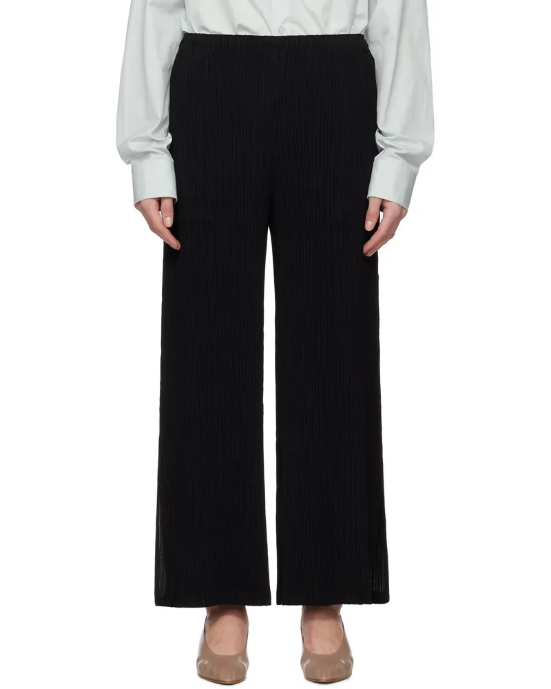 Issey Miyake Black Hatching Bottoms Trousers 15