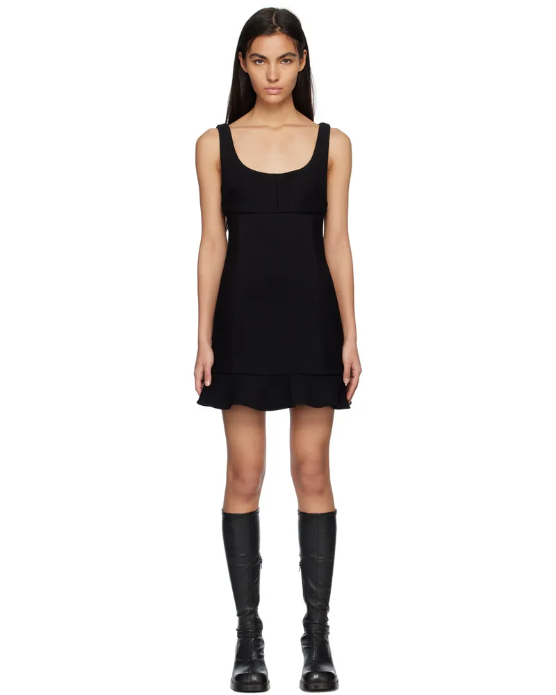 MSGM Black Ruffled Edge Mini Dress 99