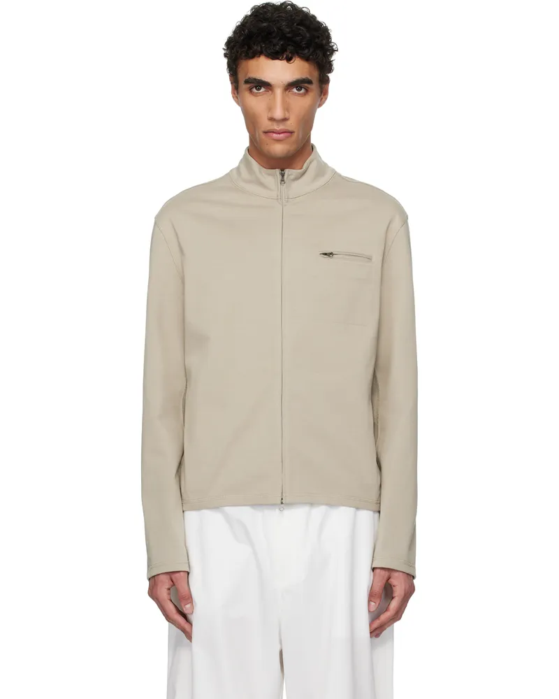 AMOMENTO Beige Slim Fit Pocket Jacket Beige