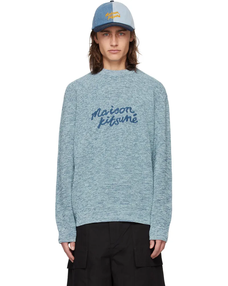 Kitsuné Blue Handwriting Sweater H476