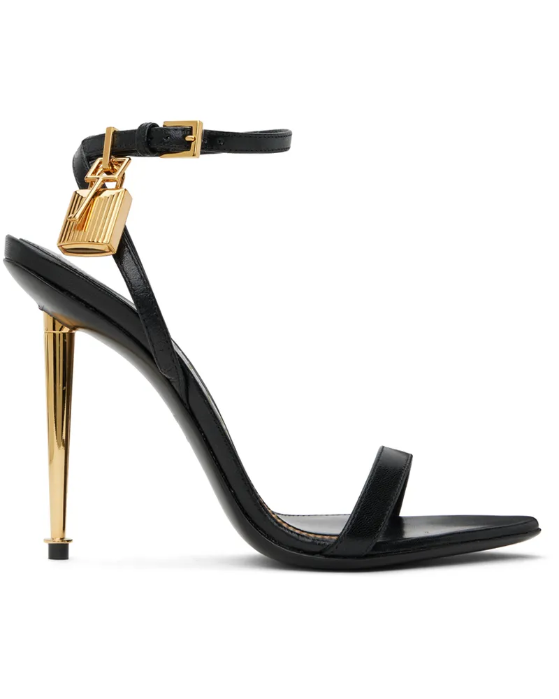 Tom Ford Black Padlock Heeled Sandals 1n001