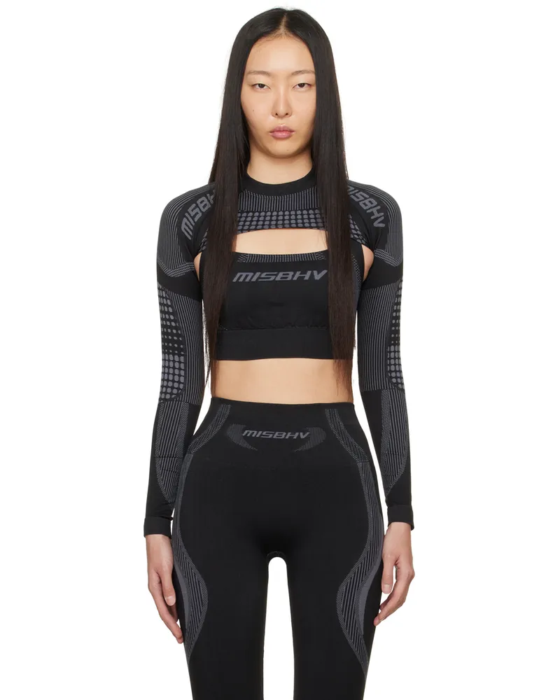 MISBHV Black Jacquard Sport Bra Muted
