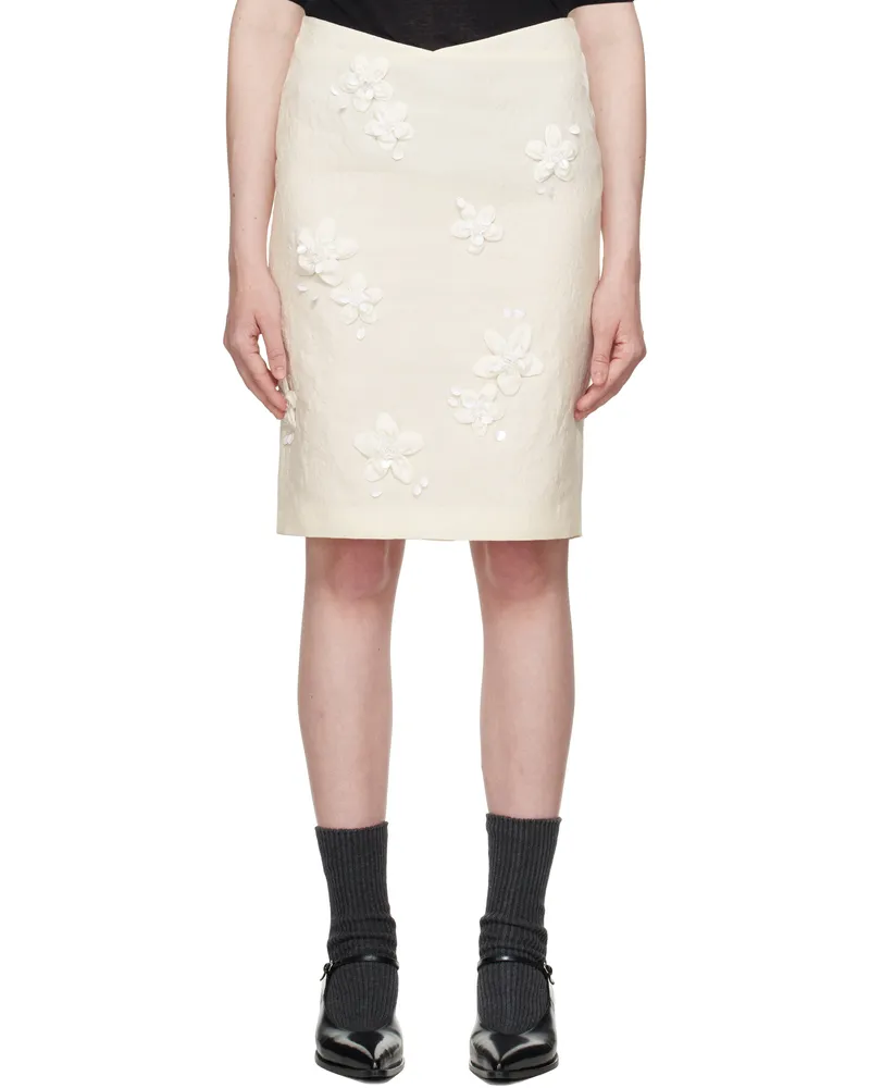 SHUSHU/TONG White Low-Waisted Straight Midi Skirt Wh100