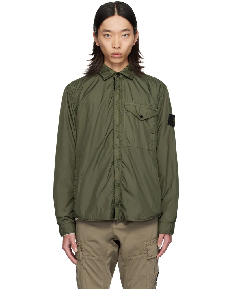 Stone Island Khaki Wind-Resistant Jacket V0059