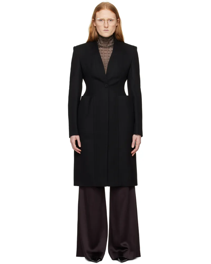 Givenchy Black Hourglass Coat 001